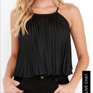 Lulus Pleated Cami/Tank Black